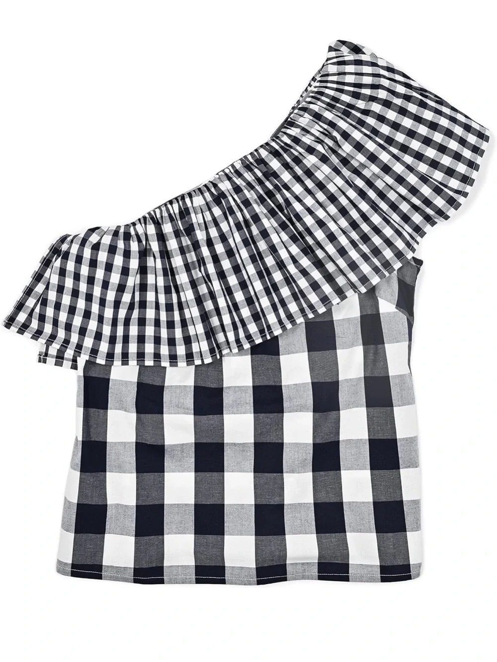 J.Crew Factory Women's One-Shoulder Ruffle Poplin Tank - Picture 3 of 13